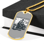 Naito Raider Biker Necklace Stainless Steel or 18k Gold Dog Tag 24"-Express Your Love Gifts