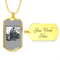 Naito Raider Biker Necklace Stainless Steel or 18k Gold Dog Tag 24"-Express Your Love Gifts