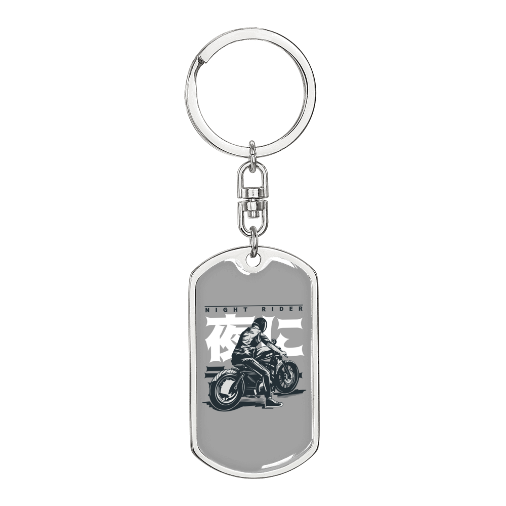 Naito Raider Keychain Stainless Steel or 18k Gold Dog Tag Keyring-Express Your Love Gifts