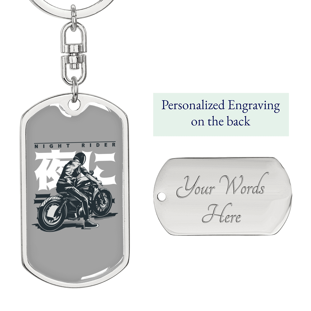 Naito Raider Keychain Stainless Steel or 18k Gold Dog Tag Keyring-Express Your Love Gifts