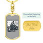Naito Raider Keychain Stainless Steel or 18k Gold Dog Tag Keyring-Express Your Love Gifts
