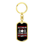 Name Of The Lord Proverbs 18:10 Keychain Stainless Steel or 18k Gold Dog Tag Keyring-Express Your Love Gifts