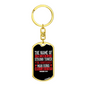 Name Of The Lord Proverbs 18:10 Red Keychain Stainless Steel or 18k Gold Dog Tag Keyring-Express Your Love Gifts