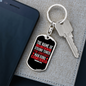 Name Of The Lord Proverbs 18:10 Red Keychain Stainless Steel or 18k Gold Dog Tag Keyring-Express Your Love Gifts