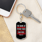 Name Of The Lord Proverbs 18:10 Red Keychain Stainless Steel or 18k Gold Dog Tag Keyring-Express Your Love Gifts