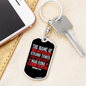Name Of The Lord Proverbs 18:10 Red Keychain Stainless Steel or 18k Gold Dog Tag Keyring-Express Your Love Gifts