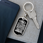 Name Of The Lord Proverbs 18:10 White Keychain Stainless Steel or 18k Gold Dog Tag Keyring-Express Your Love Gifts