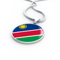 Namibia Flag Necklace Circle Pendant Stainless Steel or 18k Gold 18-22"-Express Your Love Gifts
