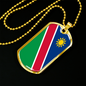 Namibia Flag Necklace Stainless Steel or 18k Gold Dog Tag 24" Chain-Express Your Love Gifts
