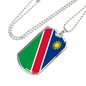 Namibia Flag Necklace Stainless Steel or 18k Gold Dog Tag 24" Chain-Express Your Love Gifts