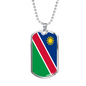 Namibia Flag Necklace Stainless Steel or 18k Gold Dog Tag 24" Chain-Express Your Love Gifts