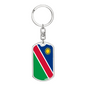 Namibia Flag Swivel Keychain Dog Tag Stainless Steel or 18k Gold-Express Your Love Gifts