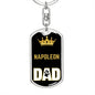 Napoleon Cat Dad King Keychain Stainless Steel or 18k Gold-Express Your Love Gifts