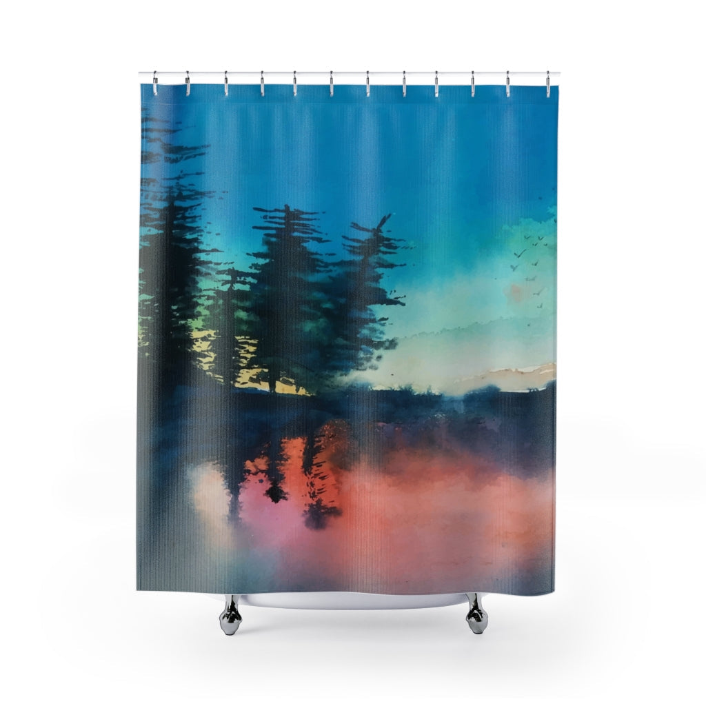 Nature Lake Reflection Stylish Design 71" x 74" Elegant Waterproof Shower Curtain for a Spa-like Bathroom Paradise Exceptional Craftsmanship-Express Your Love Gifts