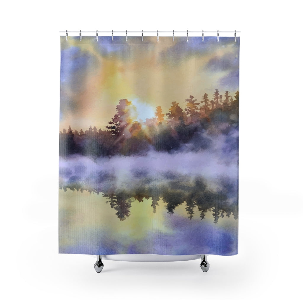 Nature Sky Reflection Stylish Design 71" x 74" Elegant Waterproof Shower Curtain for a Spa-like Bathroom Paradise Exceptional Craftsmanship-Express Your Love Gifts