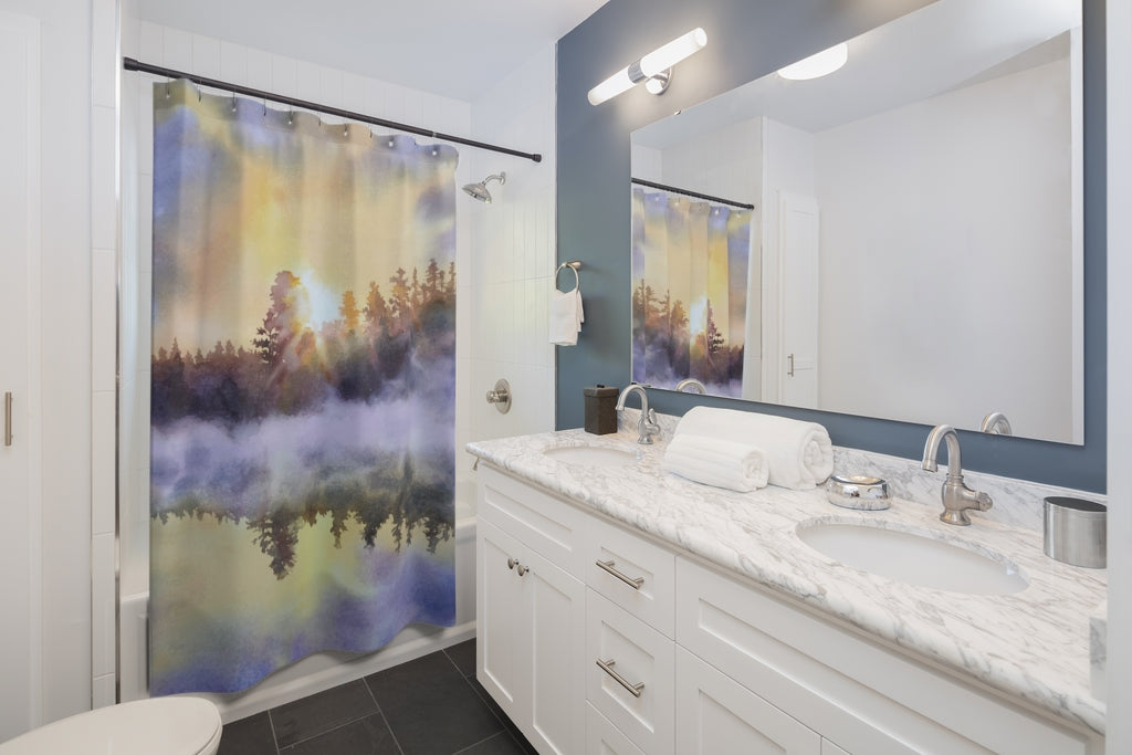 Nature Sky Reflection Stylish Design 71" x 74" Elegant Waterproof Shower Curtain for a Spa-like Bathroom Paradise Exceptional Craftsmanship-Express Your Love Gifts