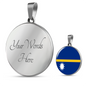 Nauru Flag Necklace Circle Pendant Stainless Steel or 18k Gold 18-22"-Express Your Love Gifts