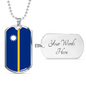 Nauru Flag Necklace Stainless Steel or 18k Gold Dog Tag 24" Chain-Express Your Love Gifts