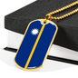Nauru Flag Necklace Stainless Steel or 18k Gold Dog Tag 24" Chain-Express Your Love Gifts