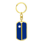 Nauru Flag Swivel Keychain Dog Tag Stainless Steel or 18k Gold-Express Your Love Gifts