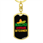 Navho Average Bitcoiner Crypto Keychain Stainless Steel or 18k Gold Dog Tag Keyring-Express Your Love Gifts
