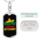 Navho Average Bitcoiner Crypto Keychain Stainless Steel or 18k Gold Dog Tag Keyring-Express Your Love Gifts