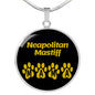 Neapolitan Mastiff Mama Circle Necklace Stainless Steel or 18k Gold 18-22" Dog Owner Lover-Express Your Love Gifts