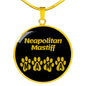 Neapolitan Mastiff Mama Circle Necklace Stainless Steel or 18k Gold 18-22" Dog Owner Lover-Express Your Love Gifts