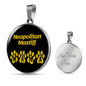 Neapolitan Mastiff Mama Circle Necklace Stainless Steel or 18k Gold 18-22" Dog Owner Lover-Express Your Love Gifts