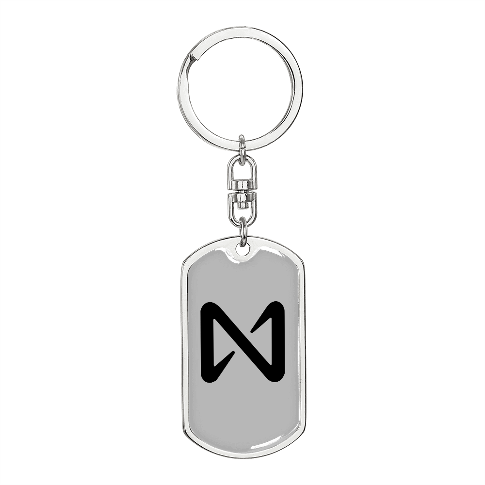 Near Protocol (NEAR) Crypto Cryptocurrency Keychain Stainless Steel or 18k Gold Dog Tag Keyring-Express Your Love Gifts