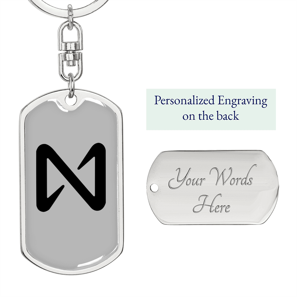 Near Protocol (NEAR) Crypto Cryptocurrency Keychain Stainless Steel or 18k Gold Dog Tag Keyring-Express Your Love Gifts