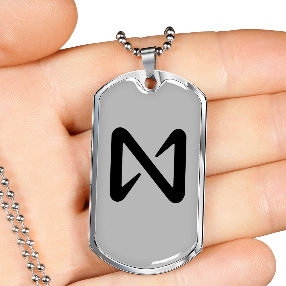Near Protocol (NEAR) Crypto Necklace Stainless Steel or 18k Gold Dog Tag 24" Chain-Express Your Love Gifts