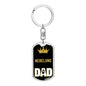 Nebelung Cat Dad King Keychain Stainless Steel or 18k Gold-Express Your Love Gifts