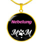 Nebelung Cat Mom Necklace Circle Pendant Stainless Steel or 18k Gold 18-22"-Express Your Love Gifts