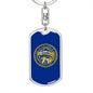 Nebraska State Flag Keychain Dog Tag Stainless Steel or 18k Gold-Express Your Love Gifts