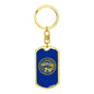 Nebraska State Flag Keychain Dog Tag Stainless Steel or 18k Gold-Express Your Love Gifts