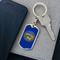 Nebraska State Flag Keychain Dog Tag Stainless Steel or 18k Gold-Express Your Love Gifts