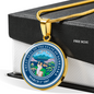 Nebraska State Seal Necklace Circle Pendant Stainless Steel or 18k Gold 18-22"-Express Your Love Gifts