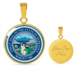 Nebraska State Seal Necklace Circle Pendant Stainless Steel or 18k Gold 18-22"-Express Your Love Gifts