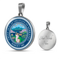 Nebraska State Seal Necklace Circle Pendant Stainless Steel or 18k Gold 18-22"-Express Your Love Gifts