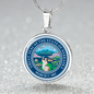 Nebraska State Seal Necklace Circle Pendant Stainless Steel or 18k Gold 18-22"-Express Your Love Gifts