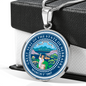 Nebraska State Seal Necklace Circle Pendant Stainless Steel or 18k Gold 18-22"-Express Your Love Gifts