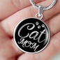 Necklace Cat Mom Necklace Circle Pendant Stainless Steel or 18k Gold 18-22"-Express Your Love Gifts