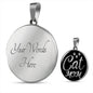 Necklace Cat Mom Necklace Circle Pendant Stainless Steel or 18k Gold 18-22"-Express Your Love Gifts