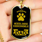 Nederlandse Kooikerhondje Dad Dog Necklace Stainless Steel or 18k Gold Dog Tag W 24" Dog Owner Lover-Express Your Love Gifts