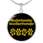 Nederlandse Kooikerhondje Mama Circle Necklace Stainless Steel or 18k Gold 18-22" Dog Owner Lover-Express Your Love Gifts