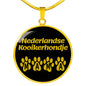 Nederlandse Kooikerhondje Mama Circle Necklace Stainless Steel or 18k Gold 18-22" Dog Owner Lover-Express Your Love Gifts