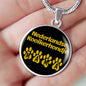 Nederlandse Kooikerhondje Mama Circle Necklace Stainless Steel or 18k Gold 18-22" Dog Owner Lover-Express Your Love Gifts