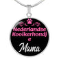 Nederlandse Kooikerhondje Mama Necklace Circle Pendant Stainless Steel or 18k Gold 18-22" Dog Mom Pendant-Express Your Love Gifts