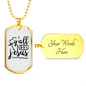Need Jesus Christian Necklace Stainless Steel or 18k Gold Dog Tag 24" Chain-Express Your Love Gifts